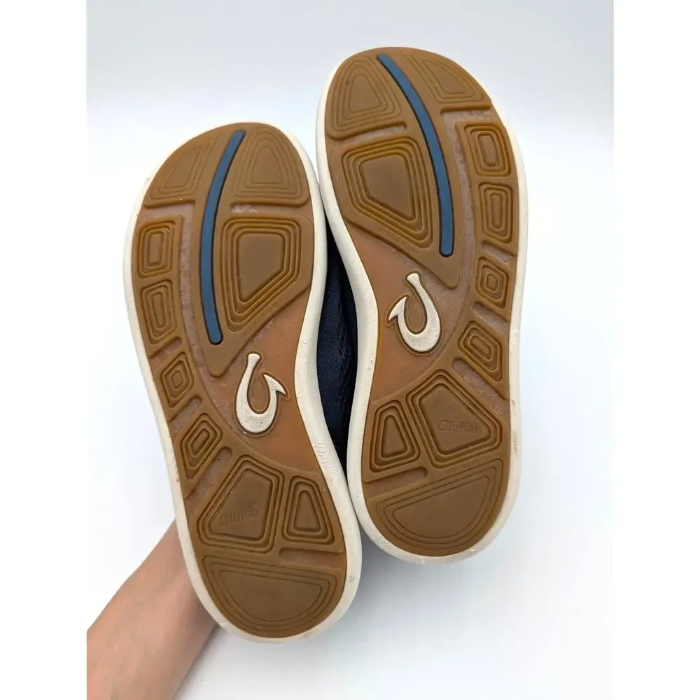 OluKai Moku Pae Sneaker Shoes Men's Trench Blue/Off White Size US8.5 EU41.5